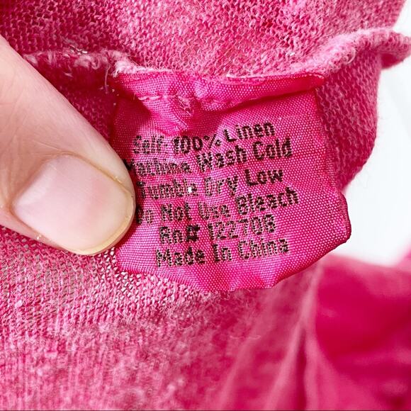 Pete & Greta Johnny Was Linen Handkerchief Hem Tunic Hot Pink Size Small - Picture 8 of 8